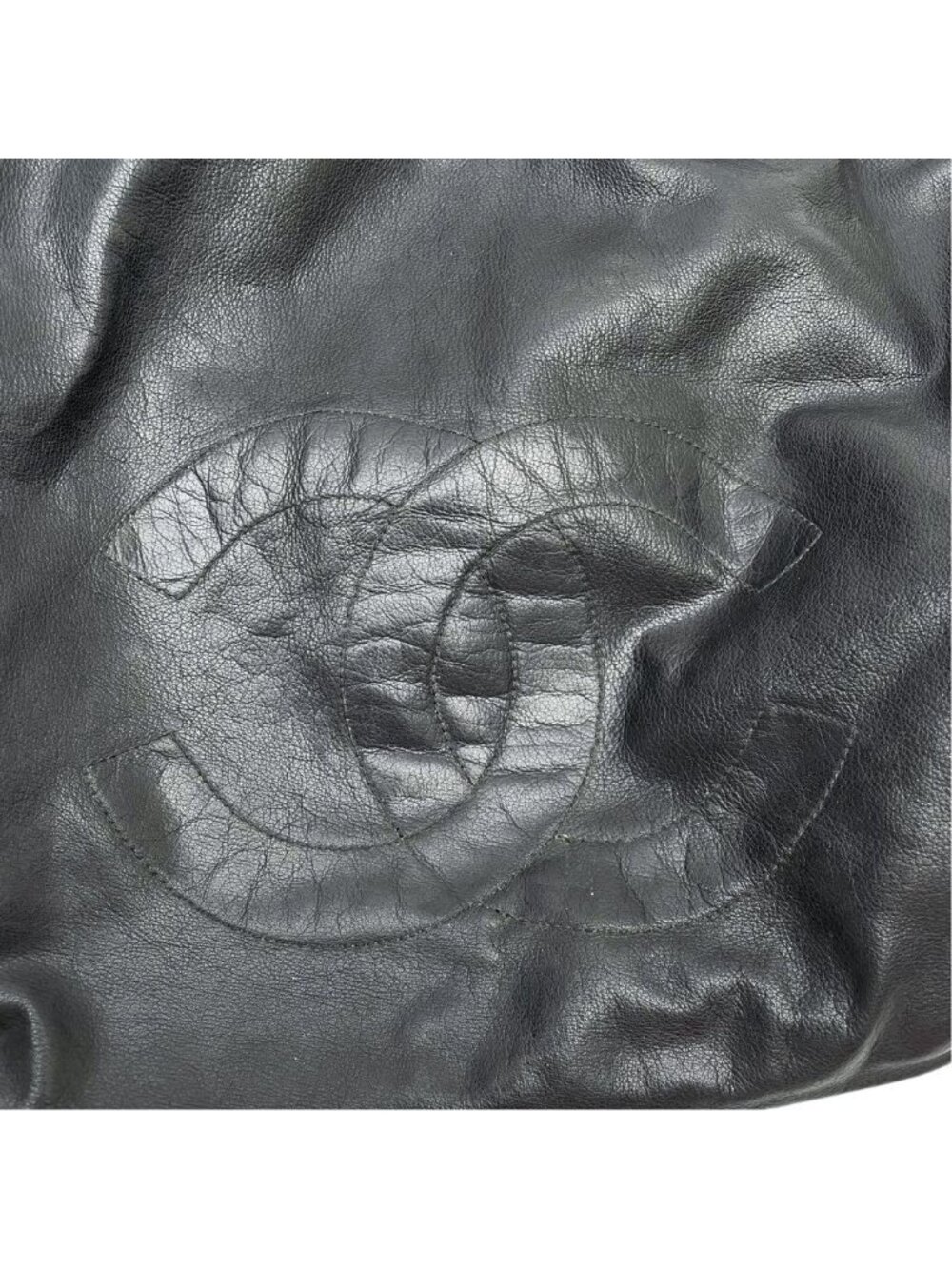 Chanel Lambskin CC Logo Drawstring Shoulder Bag Black - Picture 10 of 10